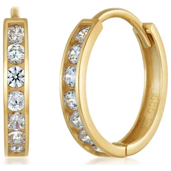 Náušnice SOFIA zlaté náušnice kruhy se zirkony NB9NBG-0053