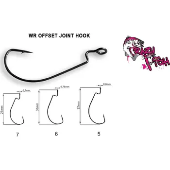 Umělá nástraha Háček Crazy Fish WR Offset Joitn Hook Vel.7 (10ks)
