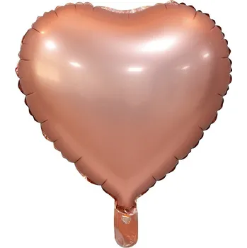 Fóliový balónek srdce, matný, růžové zlato, 18 palců