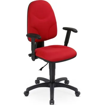 Kancelářská židle WEBST@R s područkami, potah z látky Sempre, barva červená, konstrukce černá