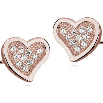 Náušnice Lafira stříbrné náušnice Heart Rose Gold Z1063E_RG (puzety)