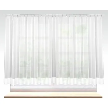 Záclona Záclona nebo balkonový komplet markizeta, Delux s bílým lemem a olůvkem, metráž, bílá