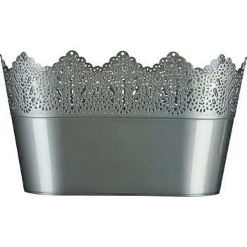 Truhlík Truhlík oválný Koronka Barva: Stříbrná
