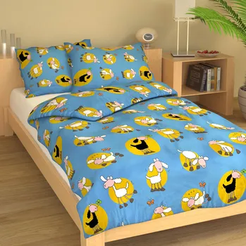 Povlečení Dětské bavlněné povlečení Ovečky modré Rozměr: 45x60 a 100x138 cm