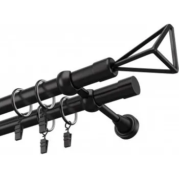 Garnýž černá dvojitá 19mm matná Geometrik