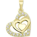 Brilio Zlatý srdíčkový přívěsek s krystaly 249 001 00556 + 2 měsíce na vrácení zboží