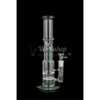 WeedShop Skleněný bong 30 cm se třemi perkolacemi Barva: Zelená