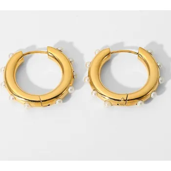 Náušnice Steel Edge Kruhové náušnice z chirurgické oceli WJHE408 Velikost naušnic: 30mm