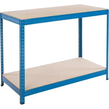 Dílenský regál Policový regál Trestles PS 900x1400x600, nosnost 600 kg, 2 police, modrý 1000813