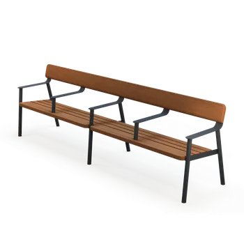 Zahradní lavice HTI IPI Lavička s opěradlem LIP140.18 Materiál konstrukce: ocel, Povrchová úprava: komaxit dle RAL, Typ použitého obložení: ash