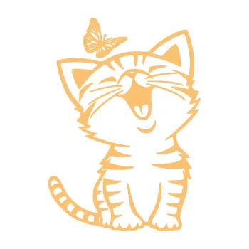 Samolepící dekorace Kočka 038 levá s motýlkem (08 - béžová) SAMOLEPKA NA AUTO, NÁLEPKA, FÓLIE, POLEP, TUNING, VLASTNÍ TEXT, TISK, AUTOSAMOLEPKY.cz, POLEPY, OBRÁZEK, LOGO, 3D STICKERS