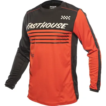 cyklistický dres Fasthouse Classic Mercury Long Sleeve Jersey Black Red Velikost: L