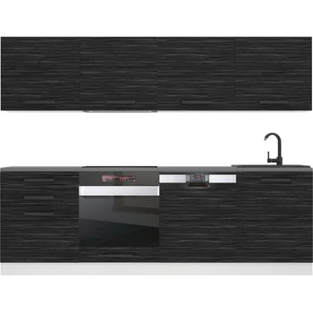 Kuchyňská linka Kuchyňská linka Belini Premium Full Version 240 cm královský eben s pracovní deskou ALICE TOR ALICE/0/WT/HK/B/ B1