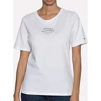 Dámské tričko Dámské bílé triko Tommy Hilfiger - Velikost S 22167 WW0WW32421