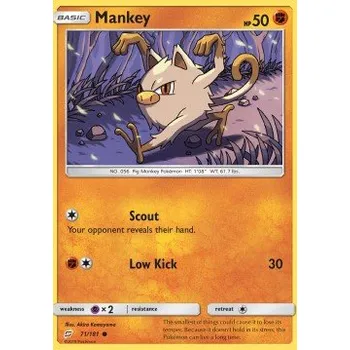 Volný čas Pokémon TEU 071/181 Mankey - Team Up Stav: Excellent, Verze: NORMAL