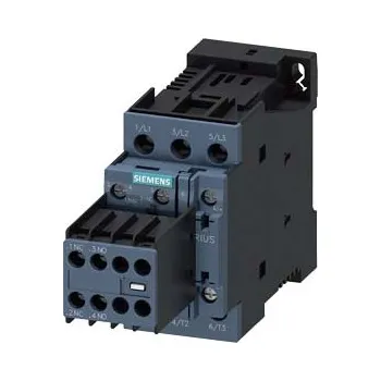 Stykač SIEMENS Stykač AC-3, 32A/15kW/400V, 3pólový, DC 24V, 2 NO + 2 NC, šroubová svorka 3RT2027-1BB44