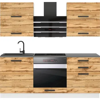 Kuchyňská linka Kuchyňská linka Belini Premium Full Version 180 cm dub wotan s pracovní deskou EMILY TOR EMILY/0/WT/DW/B/B1