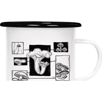 Plecháček - smaltový lem s potiskem Houbičky