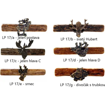Spona na kravatu Zubíček - výroba loveckých potřeb Kravatová spona - různé druhy - Motiv Svatý Hubert
