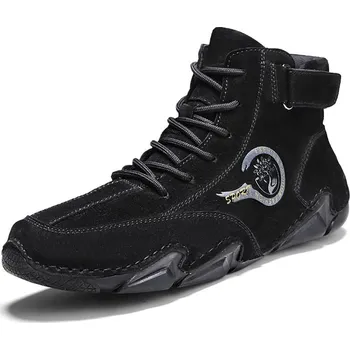 Pánská běžecká obuv Kožené prodyšné boty pánské pohodlné s odznakem Velikost: 40, Barva (Varianta): Černá 37