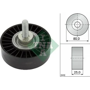 Vratná/vodicí kladka, klínový žebrový řemen INA 532 0887 10