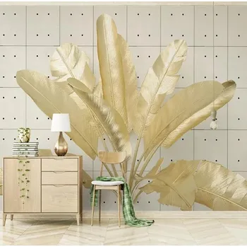 Tapeta Solution Media 3D tapety - Zlaté banánové listy MU4785 1 - Voděodolné plátno - Textilní tapeta omyvatelná - 250g/m2