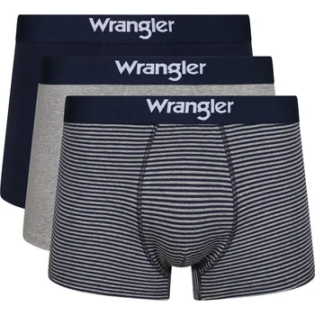 Wrangler pánské boxerky 3 kusy v dárkové krabičce 22107 Modrá M