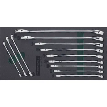 Autodílna Modul pěnový - očkoploché klíče prodloužené 8 - 24 mm, sada 12 ks - JONNESWAY W264112KV