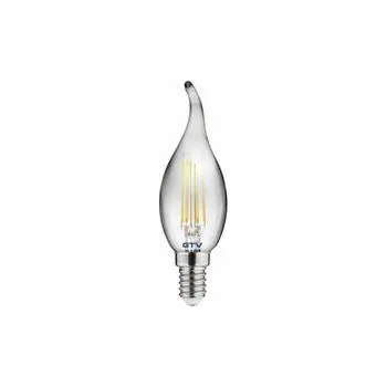 Žárovka GTV Dekorativní LED Světelný Zdroj, FILAMENT, Šedá, C35L, 1800K, E14, 4,0W, 200lm, AC220-240V, 360°