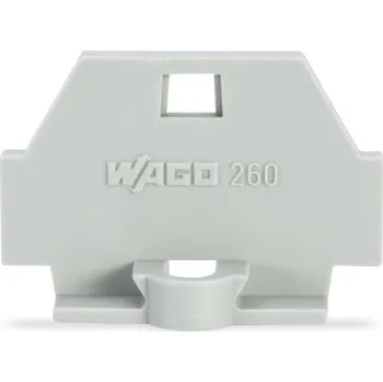 modulární přístroj a rozvaděč WAGO Bočnice 260-361 koncová s upevňovací přírubou, šedá 260-361