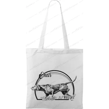 Plátěná taška - pes Ohař Barva: Bílá