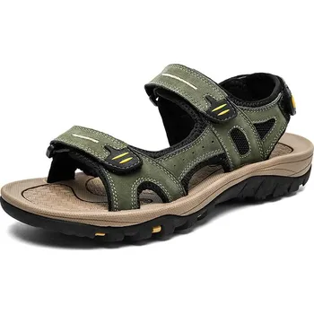 Dámské sandále Prošívané pánské sandály letní turistické boty Barva: Zelená, Velikost: 46