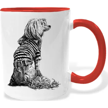 Hrnek - Pes v oblečku Barva: Červená