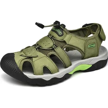 Dámské sandále Pánské sandály letní boty páskové se šňůrkou Barva: Zelená, Velikost: 43