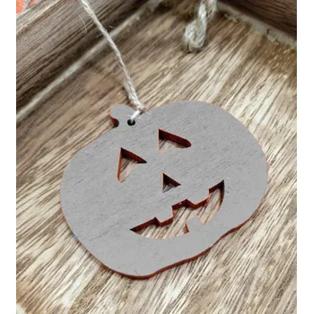 Party dekorace Dýně dřevěná šedá - 7 cm