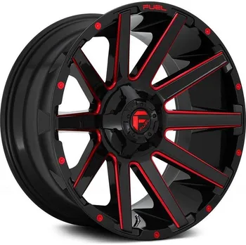 Horské kolo Alloy wheel D643 Contra Gloss Black/Red Tinted Clear Accents Fuel