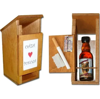 Žertovný předmět Latrína s lahvičkou a cigaretou