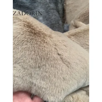 Dámský kožich Crop kožíšek dámská krátká bunda plyš s límcem Barva: Khaki, Velikost: 3XL