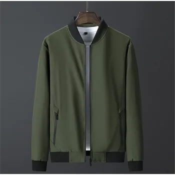 Pánská softshellová bunda Pánská bunda na zip Sportswear s kontrastním límcem Barva: Zelená, Velikost: M
