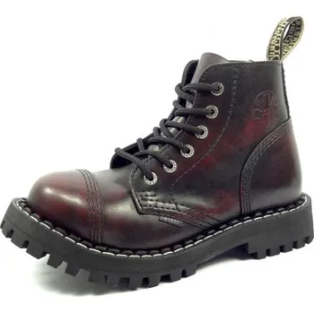 Dámská obuv Steel boty 6 dírek 127/128/O/BLACK bordó, velikost 38