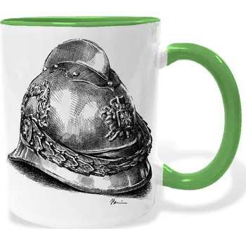 Hrnek - Historická hasičská přilba Barva: Zelená