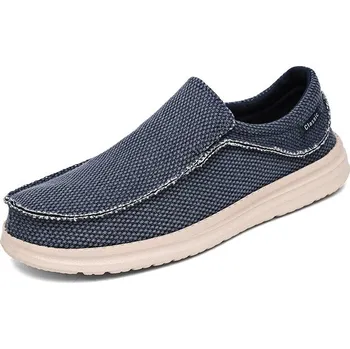 Pánské mokasíny Prodyšné plátěné mokasíny pánské canvas nasazovací boty Barva: Modrá, Velikost: 39
