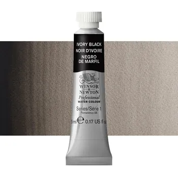 Vodová barva Akvarelová barva Winsor & Newton Professional, 5ml - Ivory Black