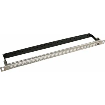 Patch panel Patch panel Solarix modulární neosazený 24 portů, nerez 0,5U