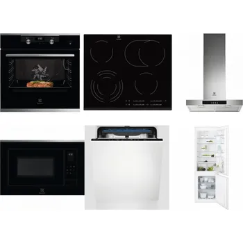Set domácích spotřebičů ELECTROLUX KODEC75X2 + ELECTROLUX EHF6547FXK + ELECTROLUX LFT426X + ELECTROLUX LMS4253TMX + ELECTROLUX EES48200L + ELECTROLUX ENT6TF18S