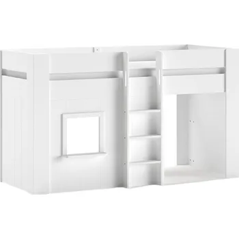 Dětská postel Bílá lakovaná patrová postel Vipack Reno 90 x 200 cm