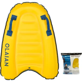 Bodyboard DECATHLON Dětský nafukovací bodyboard žlutý 4 - 8 let (15-25 kg) XS ORANŽOVÁ|ŽLUTÁ