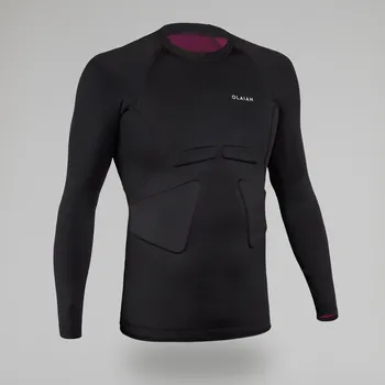 Pánské tričko OLAIAN Pánské tričko s UV ochranou na surf černo-vínové S FIALOVÁ|ČERNÁ