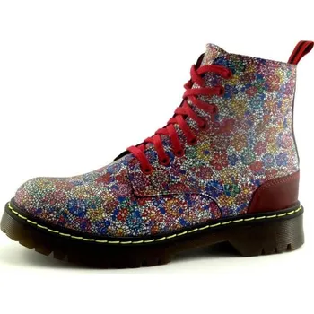 Dámská zimní obuv Selma 8 dírkové se zipem red flower 13D01K8 barevná, velikost 40