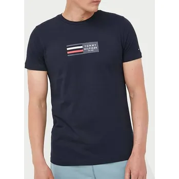 Pánské tričko Pánské modré triko Tommy Hilfiger - Velikost M, Barva Modrá 47356 MW0MW25761